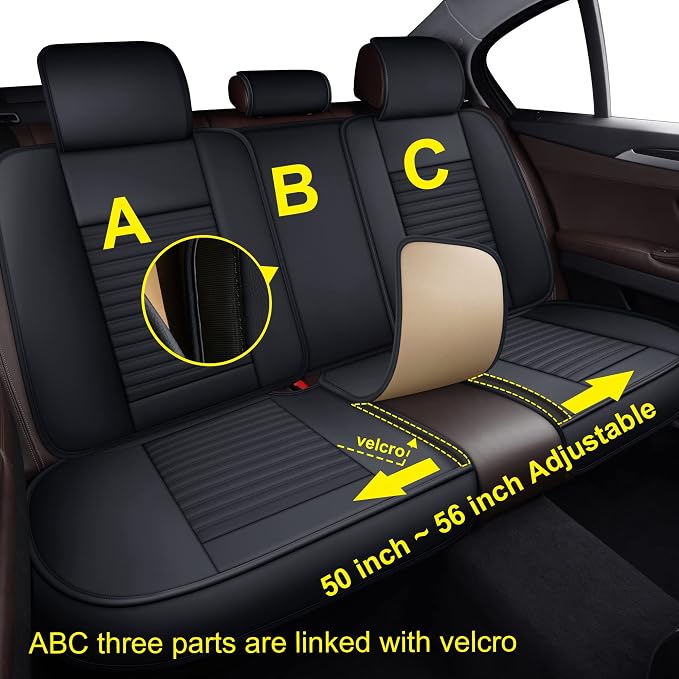 LINGVIDO Car Seat Covers, Breathable and Waterproof Faux Leather Automotive - Image 7
