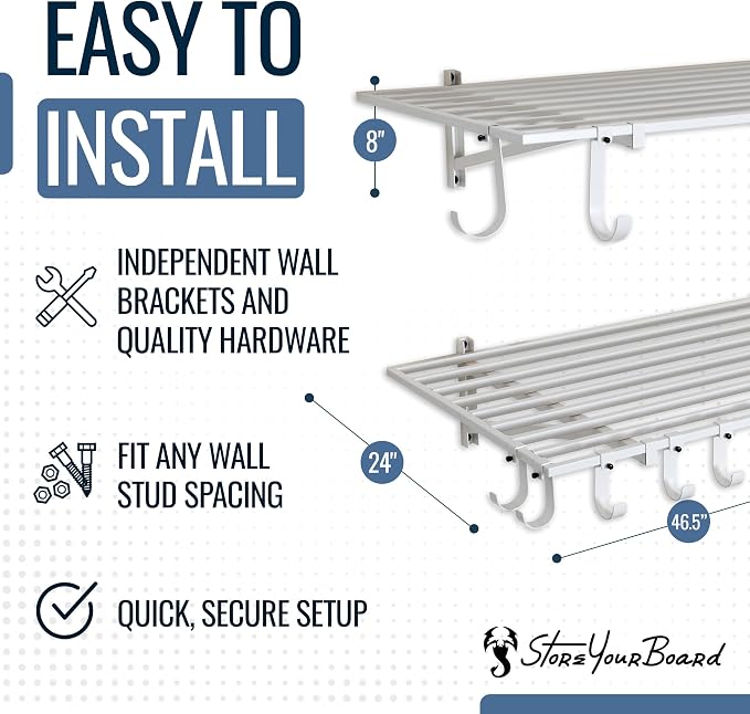 StoreYourBoard 2-Pack Heavy Duty Wall Shelves – Wall-Mounted Garage Storage - Image 5