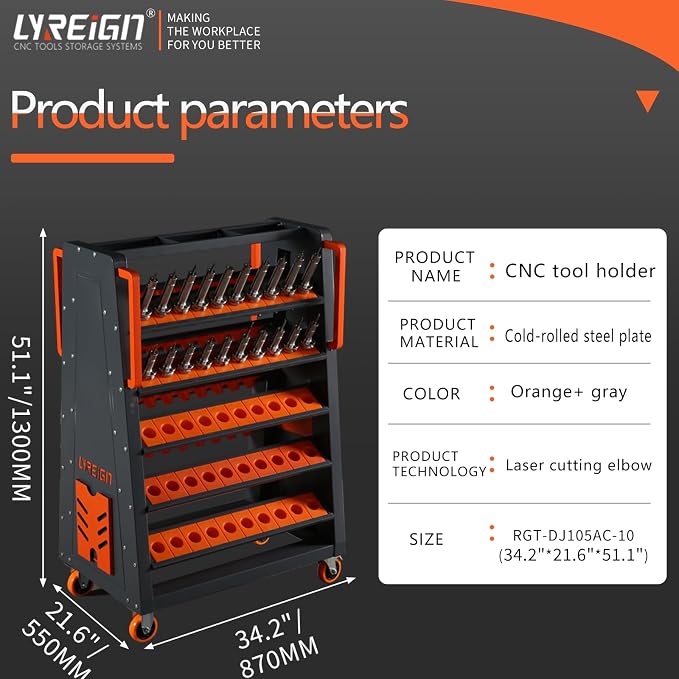 Mobile CNC Tool Storage Cart, CNC Tool Holder Transfer Cart Suitable - Image 2