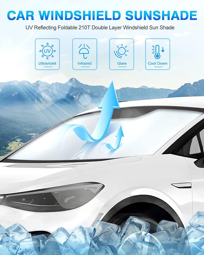 KUST Windshield Sun Shade for 2021-2025 2026 Volkswagen VW ID.4 Accessories - Image 2