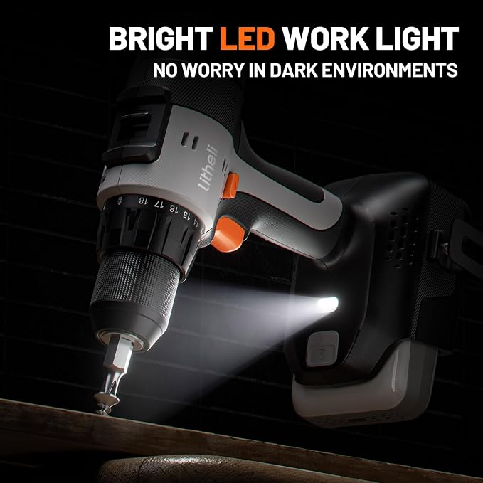 Litheli 20V Cordless Drill Driver, Electric Power Drill - Image 4