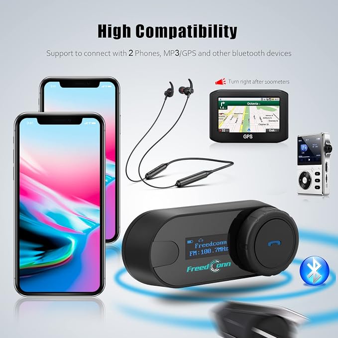 FreedConn TCOM SC Motorcycle Helmet Bluetooth Headset, Motorcycle Communication - Image 8