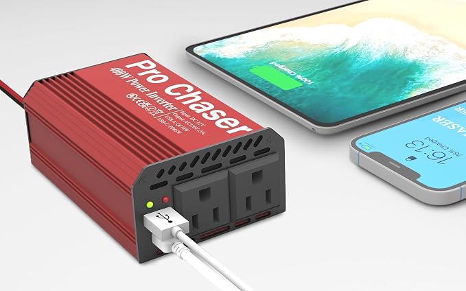 Pro Chaser 400W Vehicle Power Inverter - 12V DC to 110V AC Car Converter - Image 3