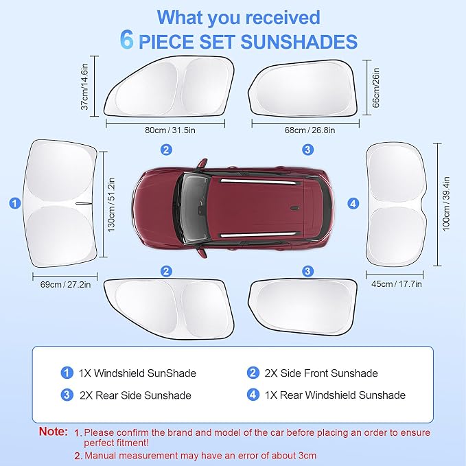 6pcs Car Window Shades for Chevrolet Trailblazer 2021-2025 Accessories - Image 7