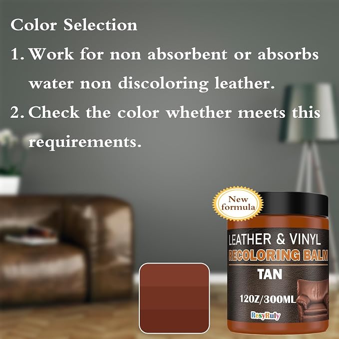Saddle Tan Leather Dye Light Brown Recoloring Balm Repair Kit Vinyl Car Seat - Image 6