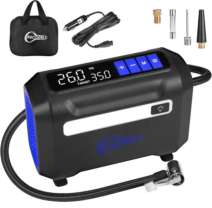 R8 Tire Inflator Portable Air Compressor, DC 12V Air Compressor Portable by ROCGORLD
