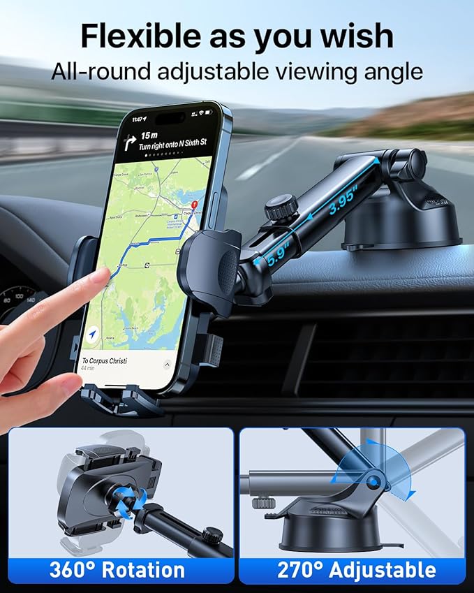HTU 2025 Upgraded Car Phone Holder 【Safety Certs & No Smell】 Cell Phone Holder - Image 5