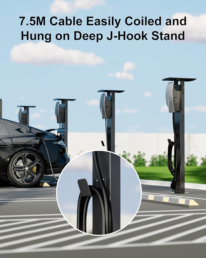 EV Charger Pedestal, Outdoor Electric Vehicle Charger Stand, Freestanding - Image 4