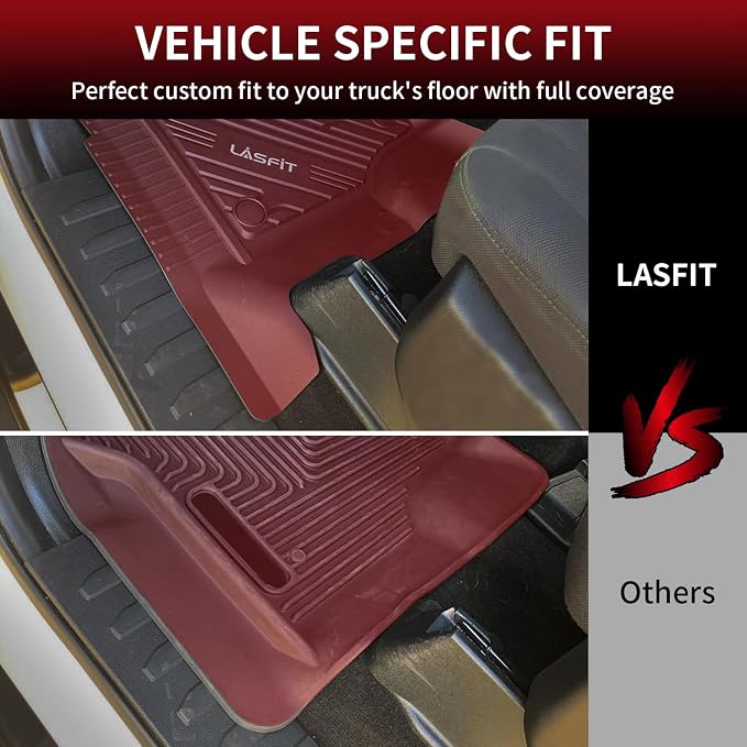 LASFIT Front Floor Mats for Ford F-150 2015-2025 | F150 Lightning 2022-2025 - Image 6
