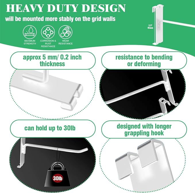 40Pcs 4" Gridwall Display Hooks Assortment Set, Wire Diameter 5mm// 0.2” - Image 4