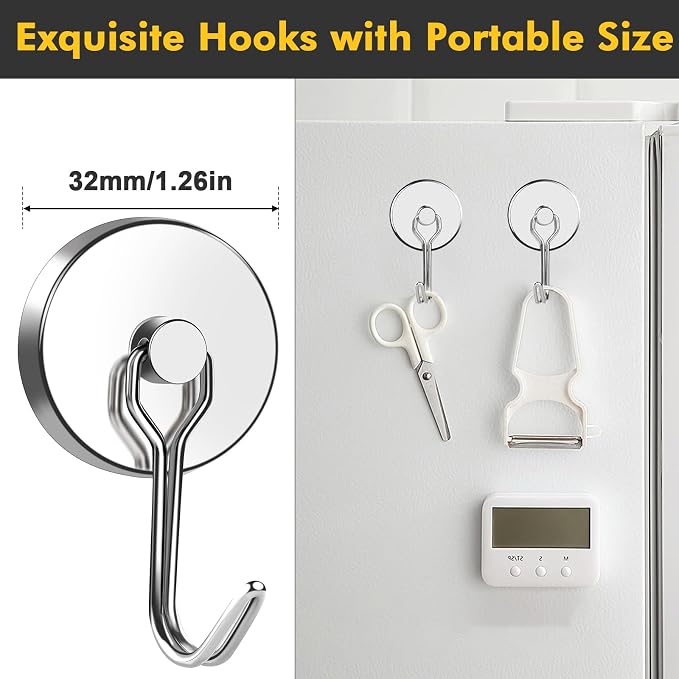 MIKEDE Strong Magnetic Hooks, 110LB Swivel Magnetic Hooks Cruise, Neodymium - Image 4