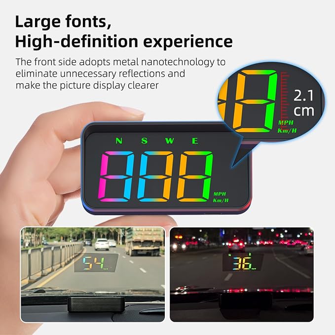 Heads Up Display M2S, GPS Speedometer Multi-Segment Alarm Settings, Fully - Image 6