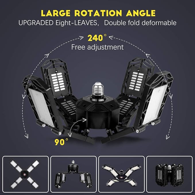 4 Pack LED Garage Light, Super Bright Screw in E26/E27 Ceiling Shop Work Lamp - Image 3
