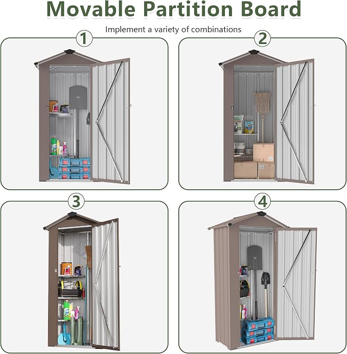 Outdoor Metal Storage Shed, Waterproof Garden Tool Shed - Image 4