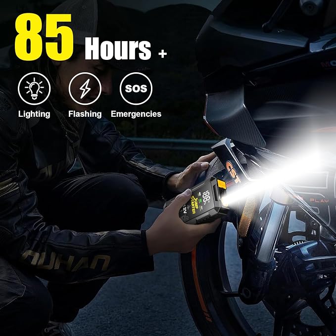 Car Battery Jump Starter with 4000A Peak Smart Clip LCD Display and 3 Modes - Image 4