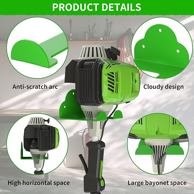 Trimmer Rack Wall Mount, Heavy Duty Weed Eater Hanger - Image 4