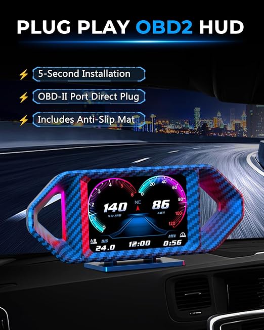 OBD2 HUD Head Up Display, Digital Speedometer Gauge - Image 3