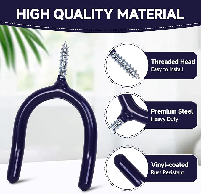 6 Pack Garage Storage System Steel U Hooks - Image 4