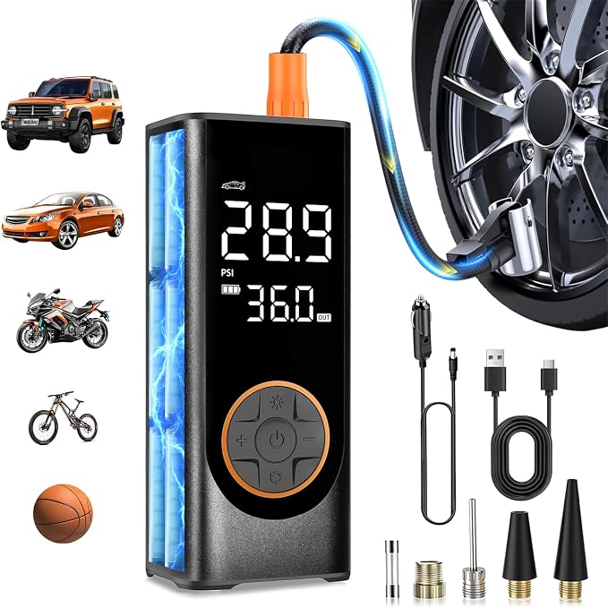 Tire Inflator Portable Air Compressor, 150PSI Cordless Air Pump by Unknown