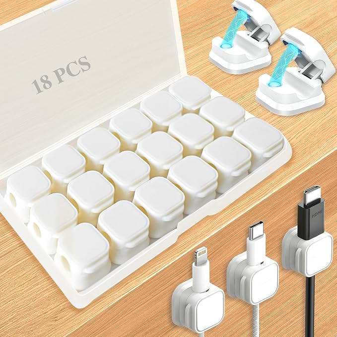 18 Pack Cord Organizer Holder, Magnetic Cable Clips Management, Easy Strong by Unknown