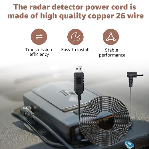 USB to DC3.5 Radar Detector Power Cable, USB C 5V-12V Power Cord Compatible - Image 6