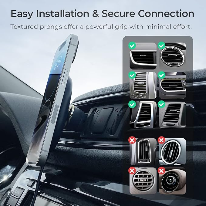 iOttie Velox Magnetic Wireless Charging Air Vent Car Phone Mount. Compatible - Image 5