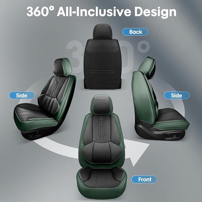 AOOG Front Seat Covers, Car Seat Covers Front Seats, Leather Seat Covers - Image 6