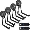3-H Heavy Duty Magnet Garage Hooks 4 Pack, Extra Large Strong Magnetic Hooks by 3-H