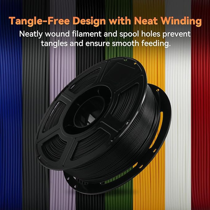 FLASHFORGE PLA Filament 1.75mm +/- 0.02mm, Matte Black 3D Printer Filament 1kg - Image 6