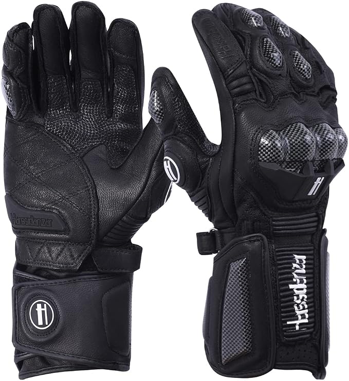 Harssidanzar Leather Motorcycle Gloves - Image 5