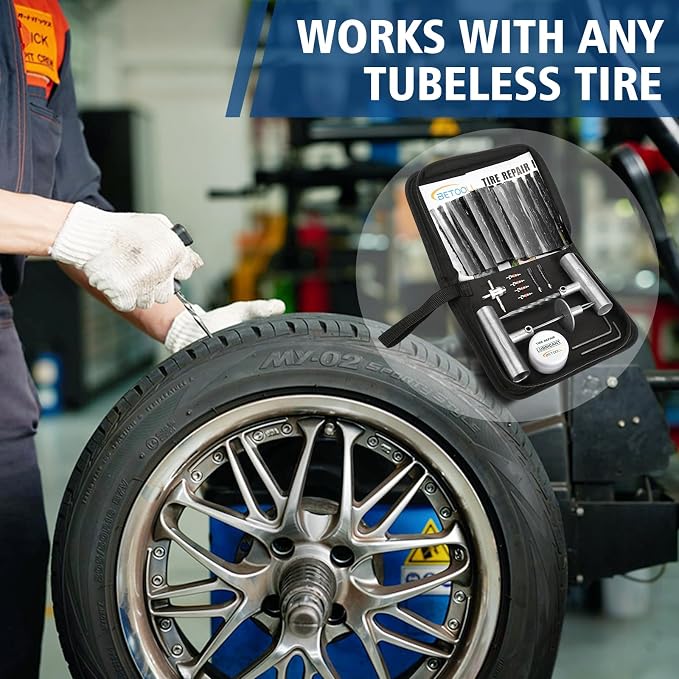 BETOOLL Tire Repair Kit, for car Motorcycle, Golf Cart, Trailer etc. - Image 6