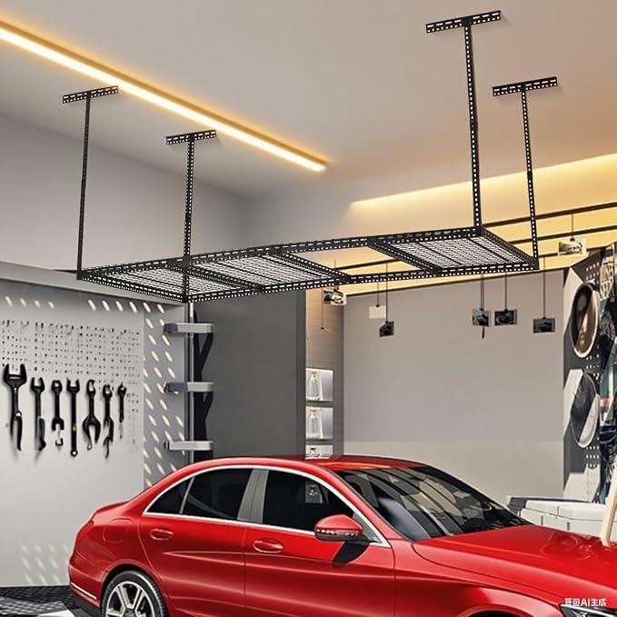 4x6 FT Overhead Garage Storage Rack, Steel Ceiling Storage Rack - Image 2