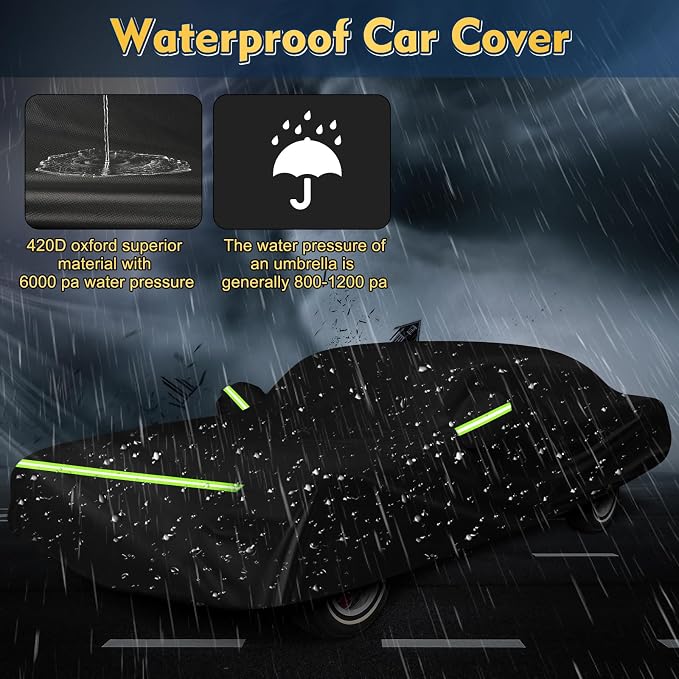 QUNSUNUS Waterproof Car Cover for Oldsmobile Cutlass 1966-1980/1988, Outdoor - Image 4