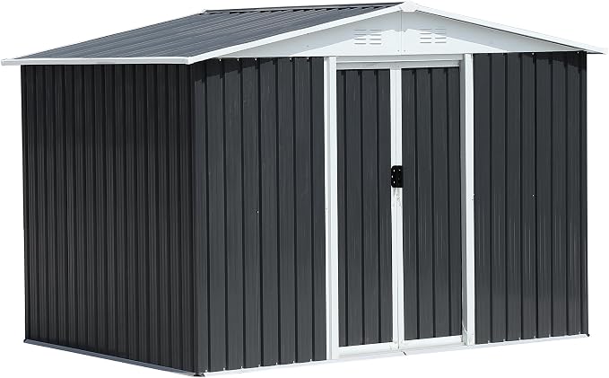 6x8 FT Outdoor Storage Shed, Metal Garden Shed - Image 6