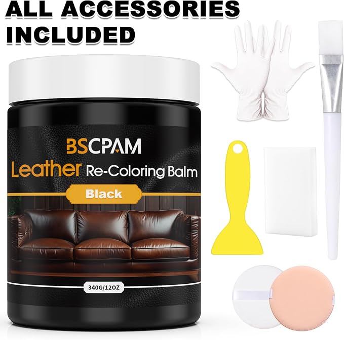 Black Leather Recoloring Balm, 12oz Leather Color Restorer - Image 7