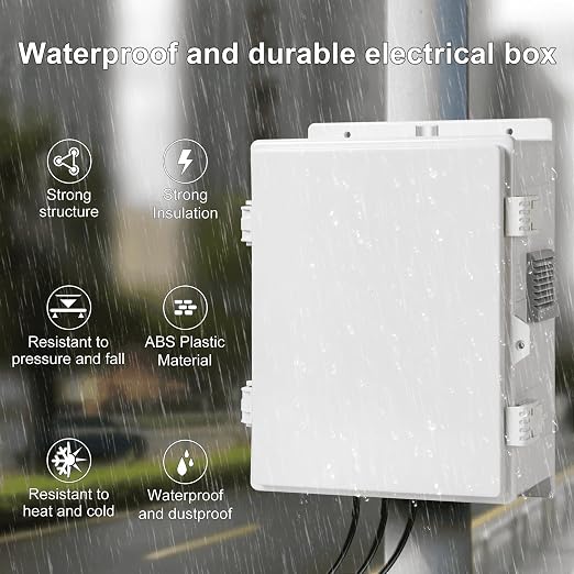 Outdoor Electrical Junction Box, ABS Water Resistant Enclosure - Image 5