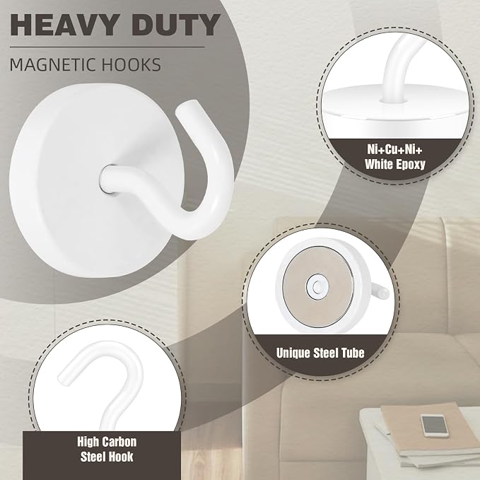 Neosmuk Magnetic Hooks, Cruise Ship Essentials, 100lb+ Heavy Duty Magnetic Hooks - Image 5