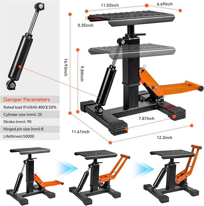 Adjustable Dirt Bike Stand & Powersport Jack 1000LBS Capacity, Heavy Duty - Image 6