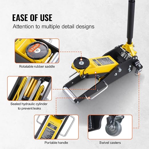 VEVOR Low Profile Floor Jack 2 Ton, Heavy Duty Aluminum Hydraulic Racing Floor - Image 6