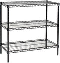 Omega 18" Deep x 48" Wide x 36" High 3 Tier Black Starter Shelving Unit by OmegaProductsCorporation