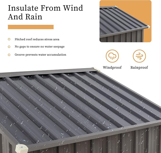 Vongrasig 5 x 3 x 6 FT Outdoor Storage Shed, Metal Tool Shed Clearance Garden - Image 5