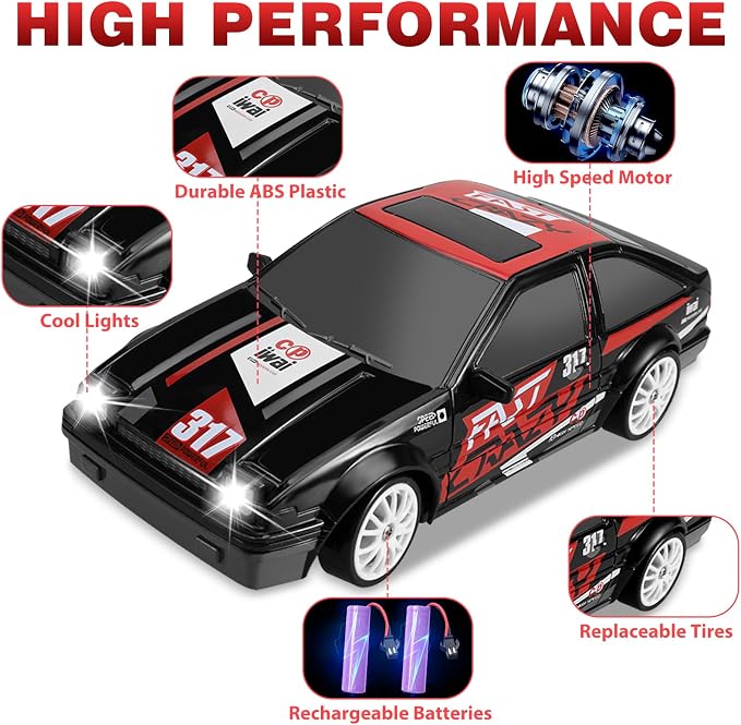 Remote Control Car 1/24 2.4GHz 4WD RC Drift Car, High Speed Drifting RC Cars - Image 3