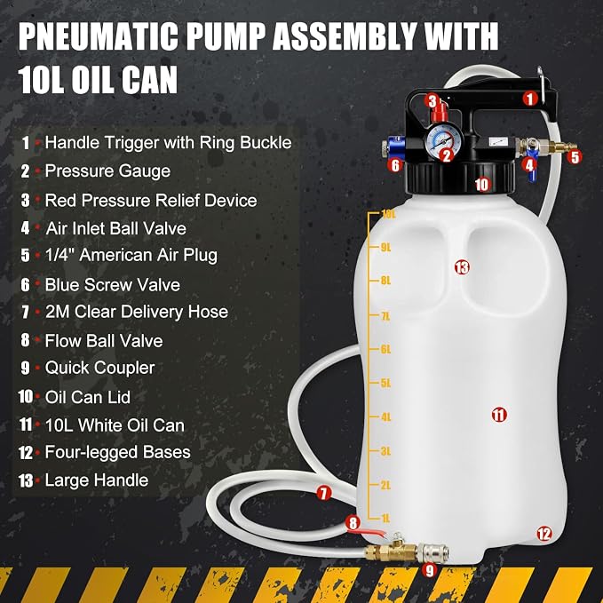 JIFETOR Transmission Fluid Pump Pneumatic Extractor and Dispenser Tool Kit - Image 6