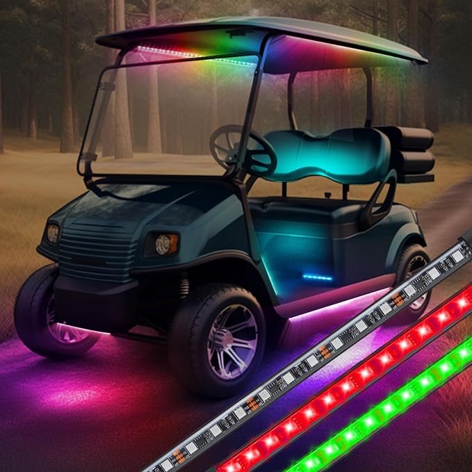 Roykaw Golf Cart Underglow LED Strip Lights Accent Neon Lighting Kit w/Canopy - Image 9