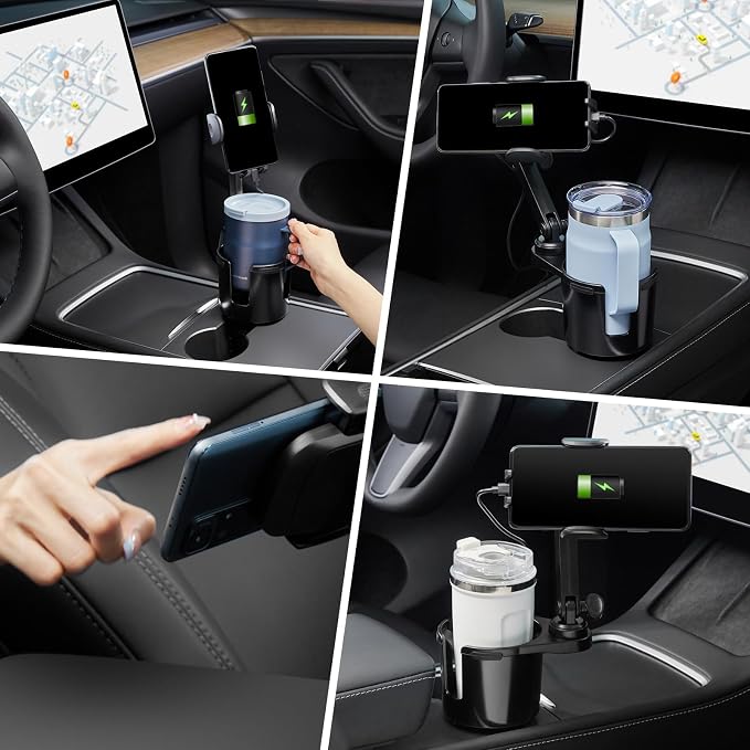 This Hill Cup Holder Phone Charger, 15W Fast Charging Auto Clamping, Phone - Image 6