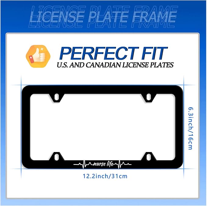 Nurse Life License Plate Frame Beautiful Text License Plate Stainless Steel - Image 7