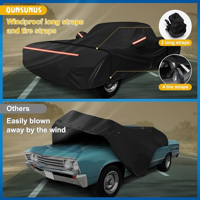 QUNSUNUS Waterproof Car Cover for Chevrolet El Camino 1964-1967/1978-1987 - Image 4