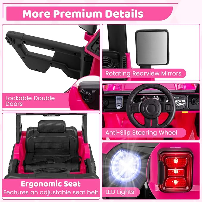 Costzon Kids Ride on Truck, 12V Electric Ride on Car - Image 6