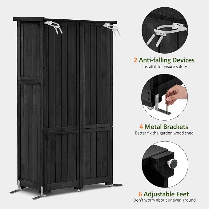 MCombo Outdoor Storage Cabinet, Garden Storage Shed, Outside Vertical Shed - Image 6