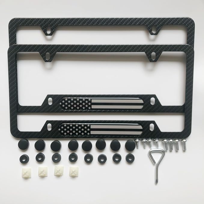 License Plate Frames, 2 Packs Front Rear Car Tags, Aluminum Alloy License Plate by Unknown